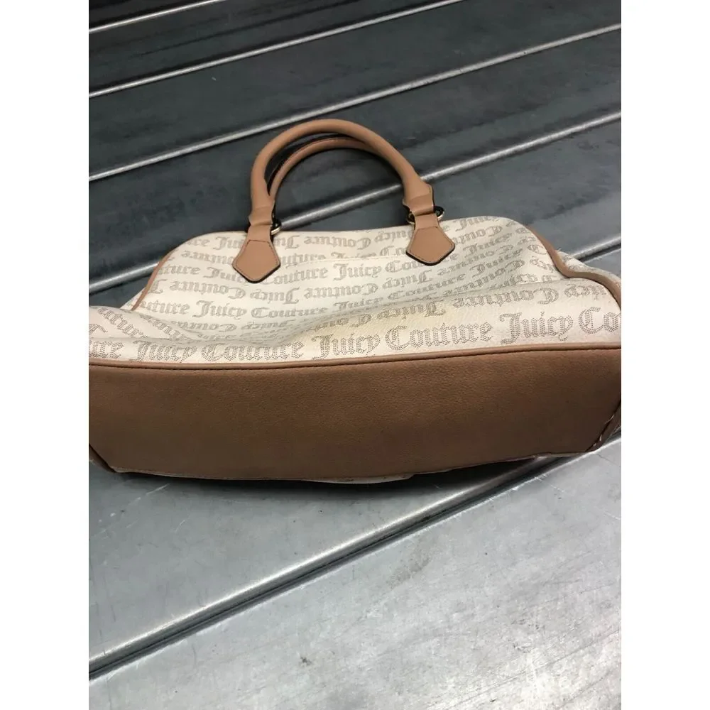 Juicy Couture Daydream Satchel Handbag‎ Womens Brown Cream Signature Logo